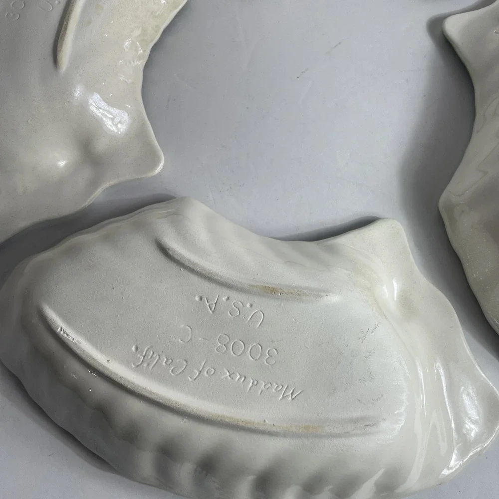 Mid-Century Vintage Maddux Of Calif Lusterware Made In USA 4 Cabbage Leaves 3008